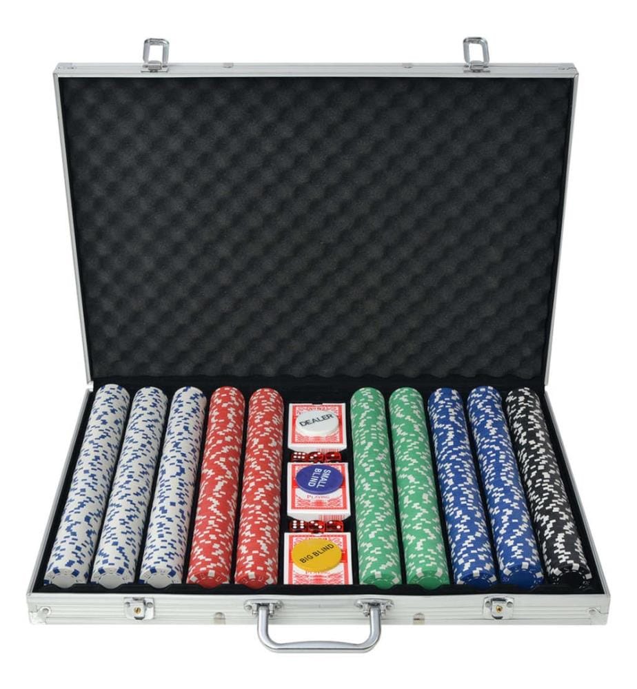 Jeu de poker avec 1000 jetons Aluminium