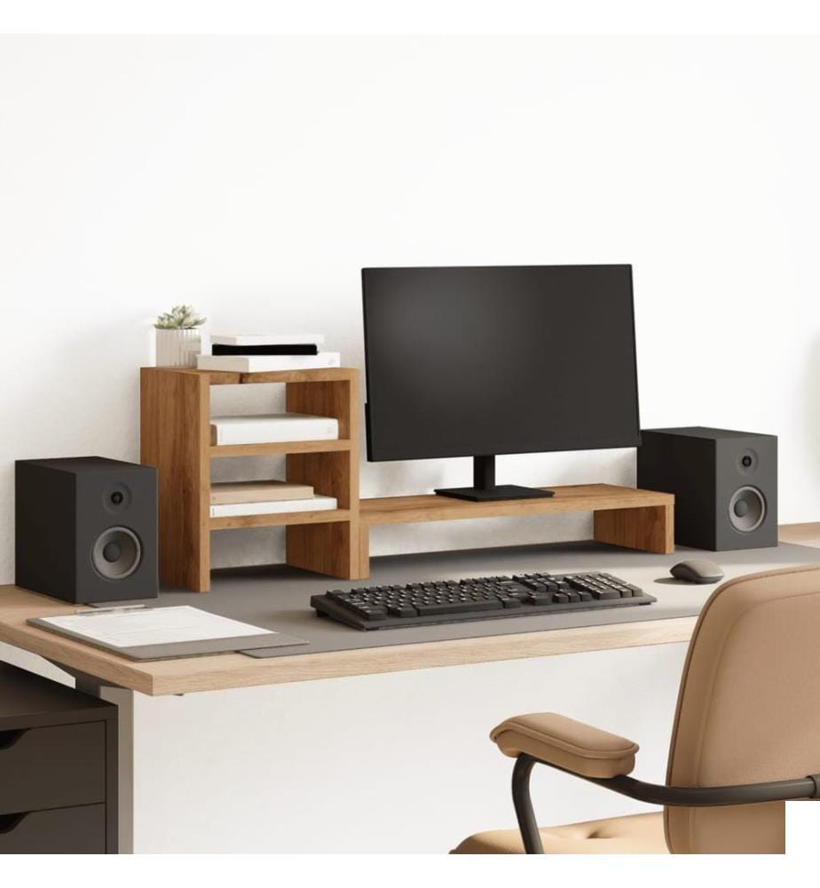 Support de moniteur et organisateur de bureau bois d'ingénierie