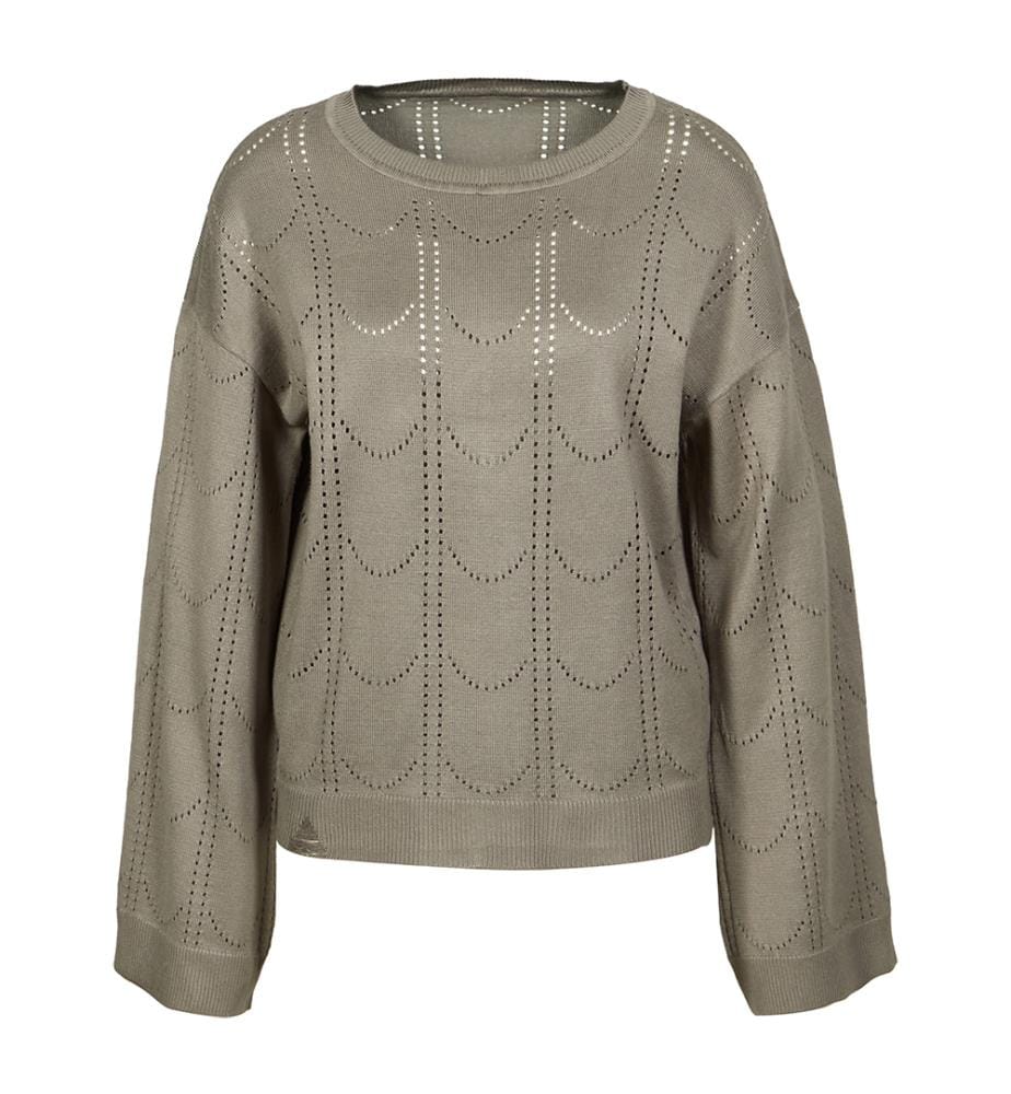 Pull gris en maille boutonné - Gris