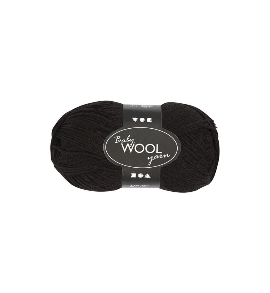 CREATIV COMPANY - Laine Fil pour bébé Merino 50 g 14/4 Noir