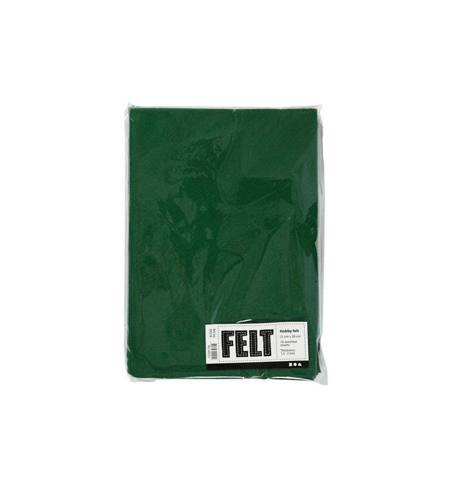 CREATIV COMPANY - Feutre de bricolage 1.5 - 2 mm, A4, 10 feuilles, Vert