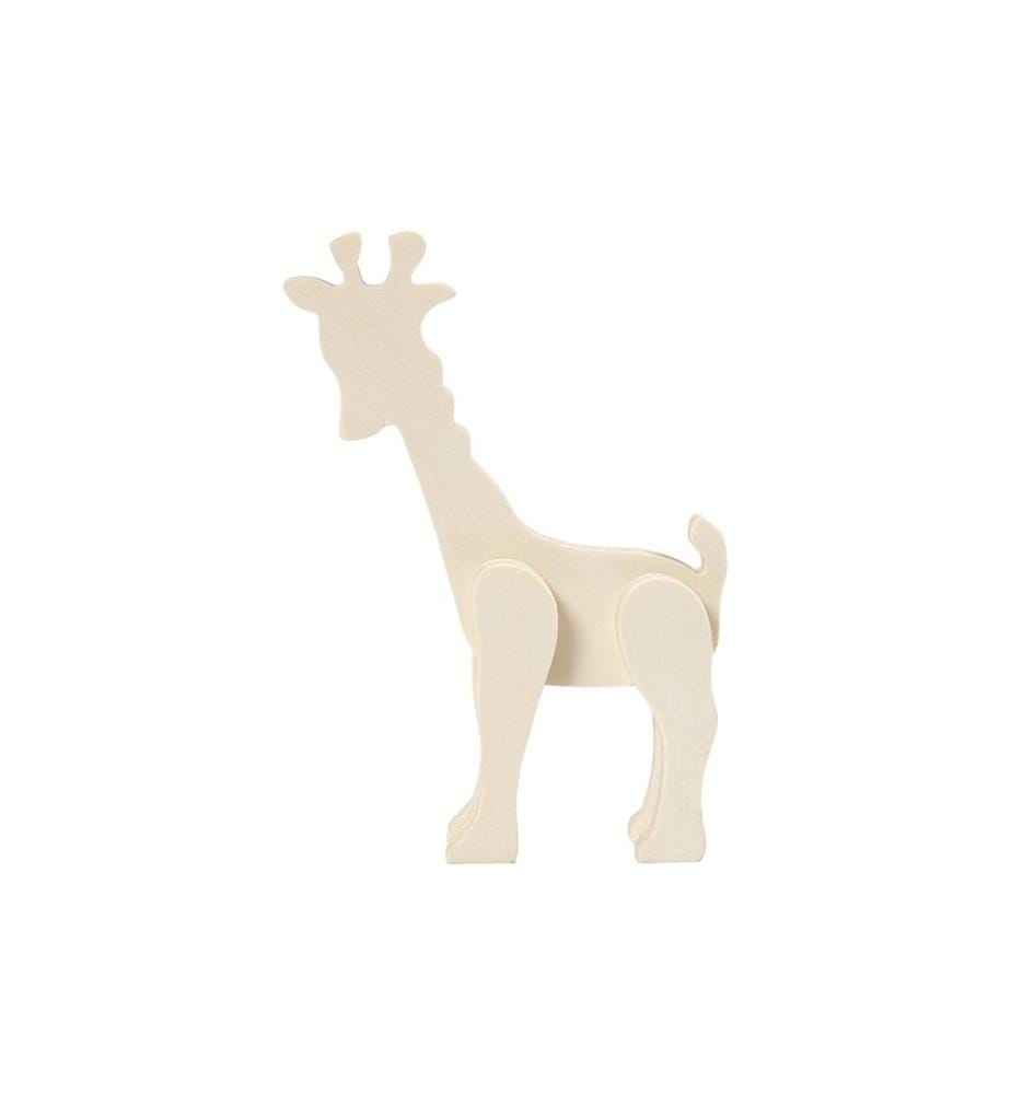 CREATIV COMPANY - Article en bois Figurine animalière Girafe 19 x 14 cm