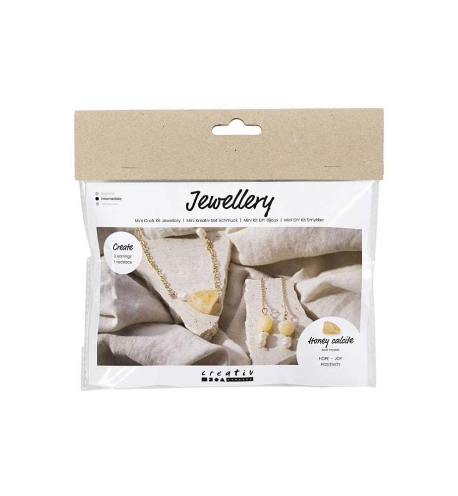 CREATIV COMPANY - Kits de bricolage pour bijoux Collier et boucles d'oreilles en calcite mellifère