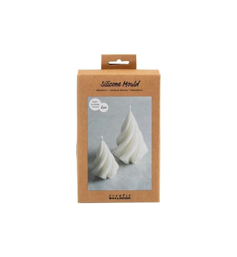 CREATIV COMPANY - Moule pour bougies Silicone Sapins de Noël, 2 pièces