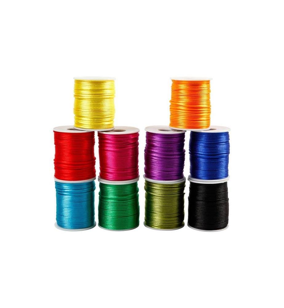 CREATIV COMPANY - Ruban de satin 2 mm x 50 m, multicolore assorti, 10 pièces