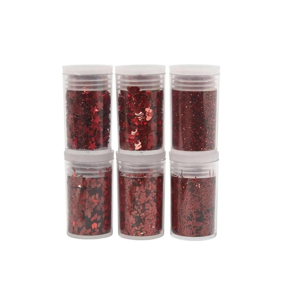 CREATIV COMPANY - Jeux de paillettes Rouge, 6 x 5 g