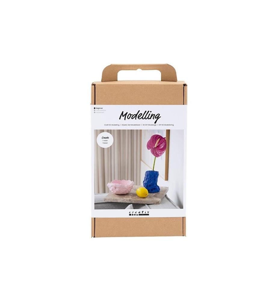 CREATIV COMPANY - Set de modélisation Vase + bol Bleu/Rose