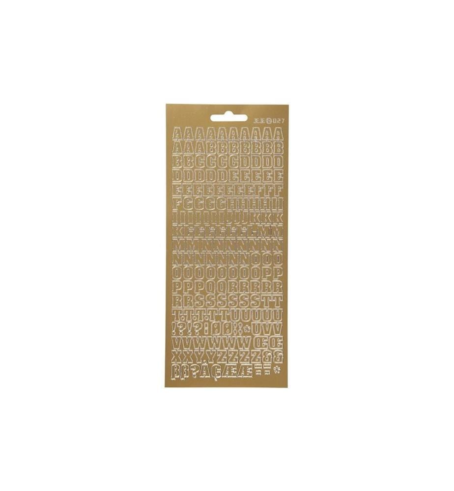CREATIV COMPANY - Autocollant métallisé 10 cm x 23 cm Lettres, or, 1 feuille