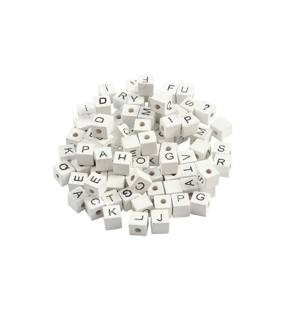 CREATIV COMPANY - Perles alphabet 8 mm x 8 mm x 8 mm bois