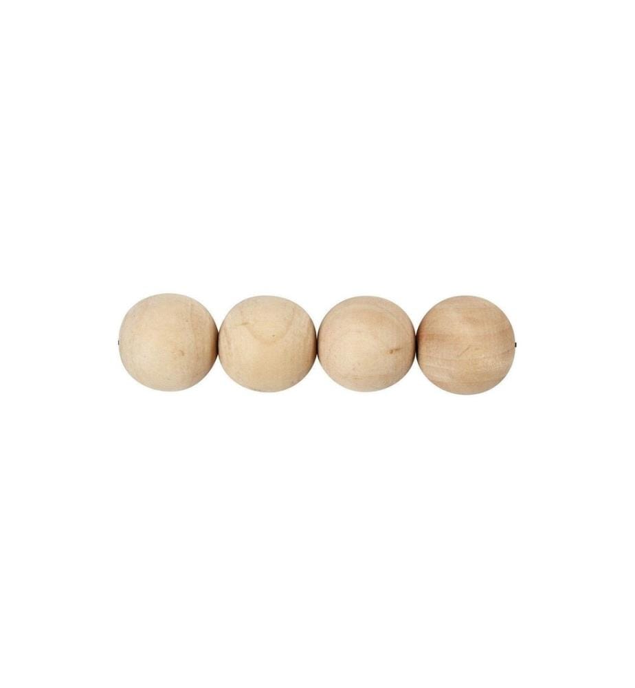 CREATIV COMPANY - Billes de bois D: 30 mm Taille du trou: 5 mm