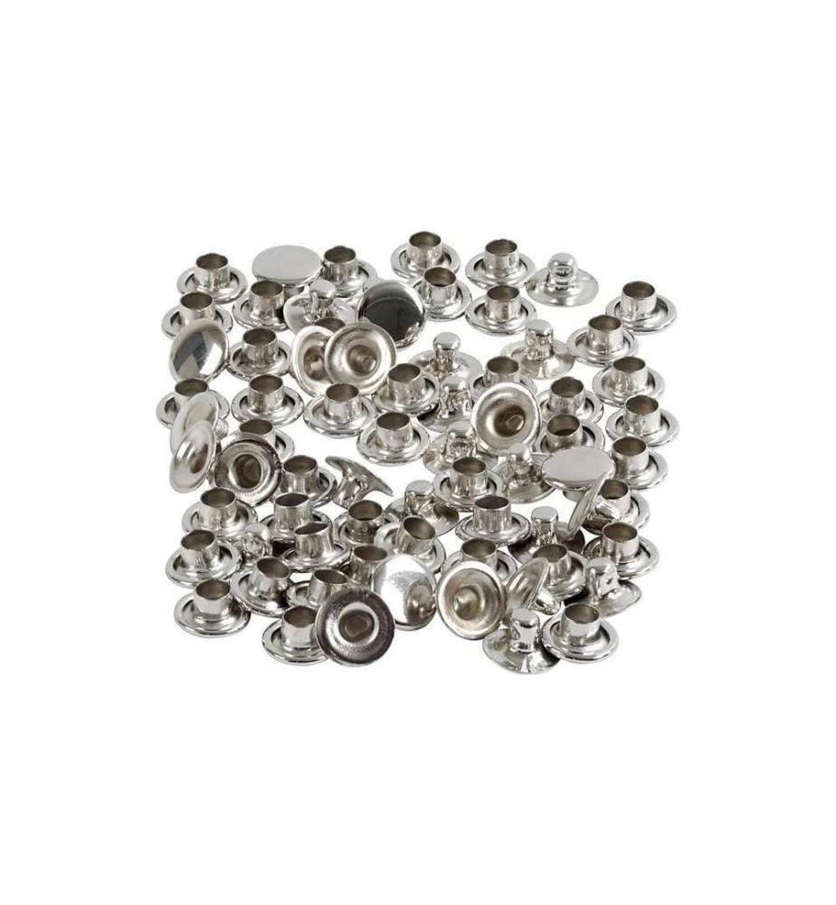 CREATIV COMPANY - Rivets tubulaires 7 mm Argent, 50 pièces