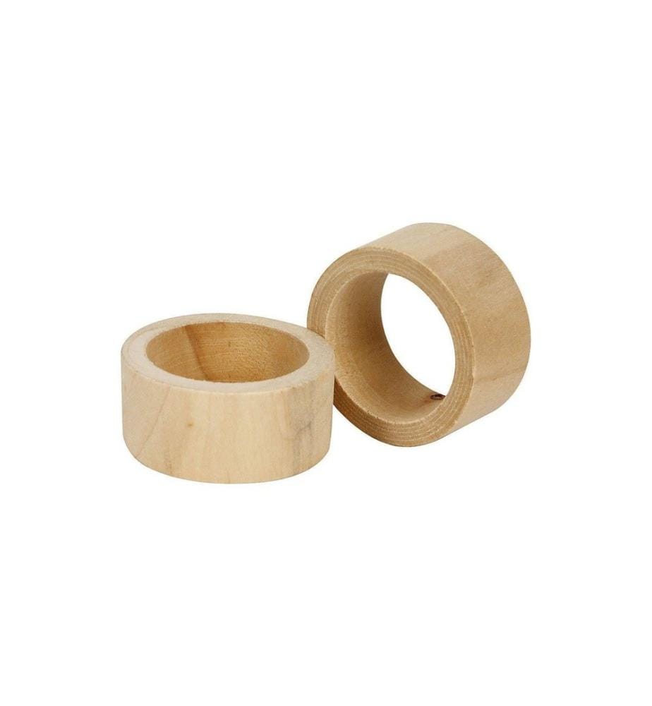 CREATIV COMPANY - Article en bois anneaux, 35 x 20 mm, bois de pin, 6 pces