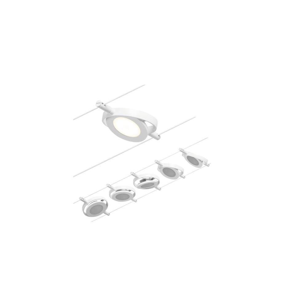 PAULMANN - CorDuo LED Système de câble RoundMac Set de base Blanc Chrome