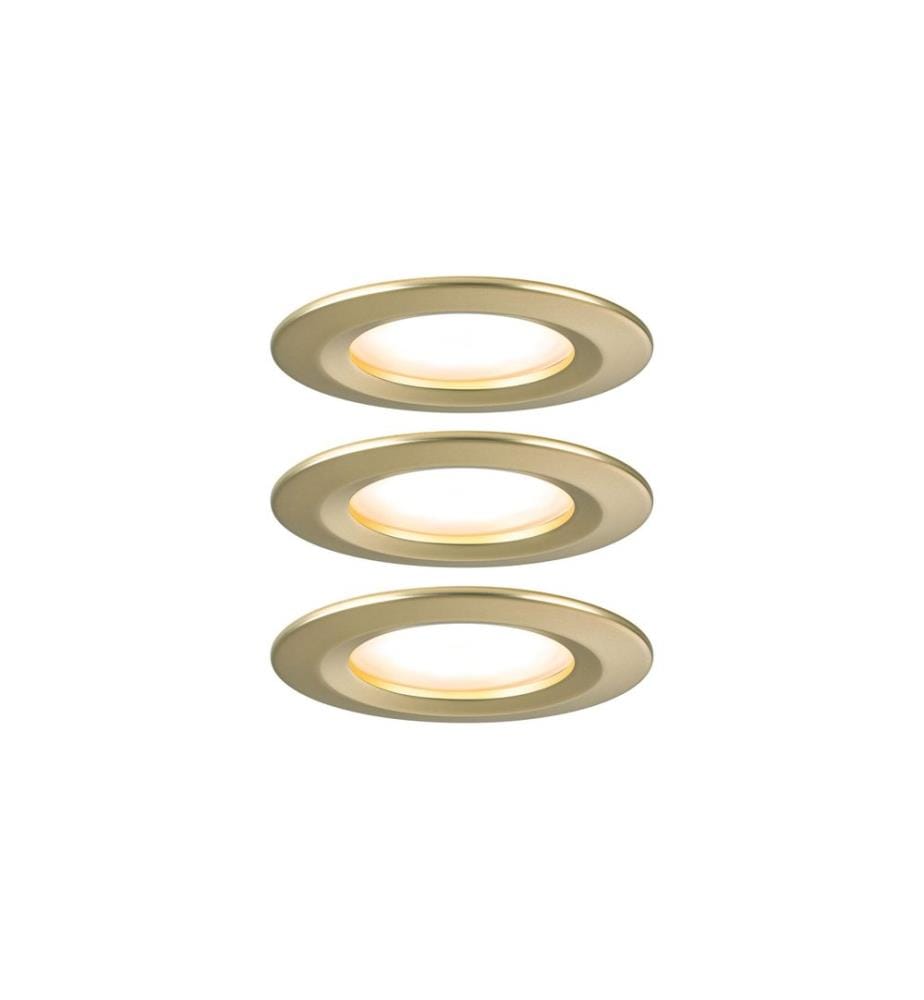 Paulmann Luminaire encastrable LED Nova Coin rigide lot de 3 Or