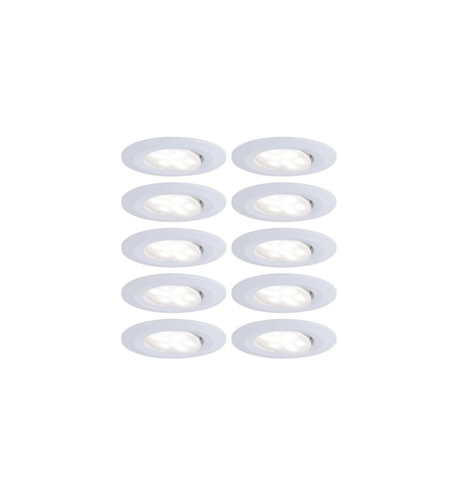Paulmann Spot encastrable LED Calla Set de base, 10 x 5.2W, 4000K, Blanc