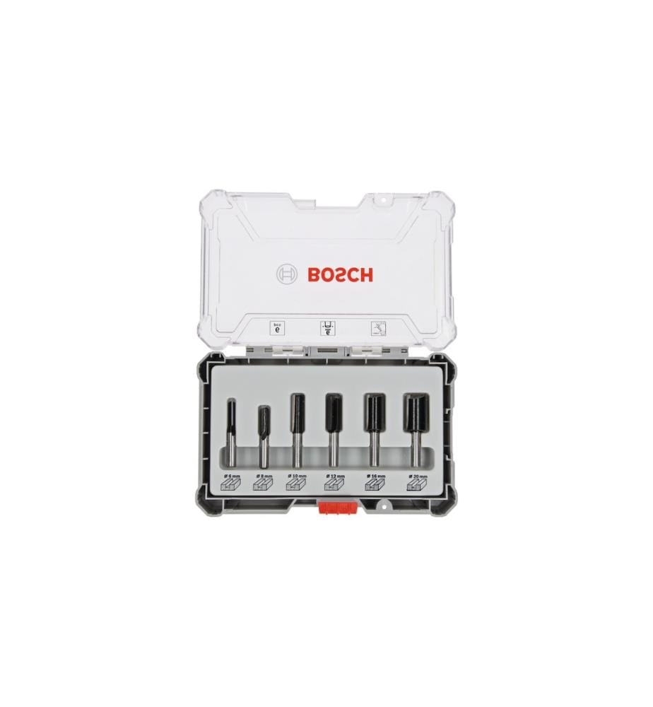 BOSCH - Professional Fraise à rainurer -Set tige 6 mm, 6 pièces