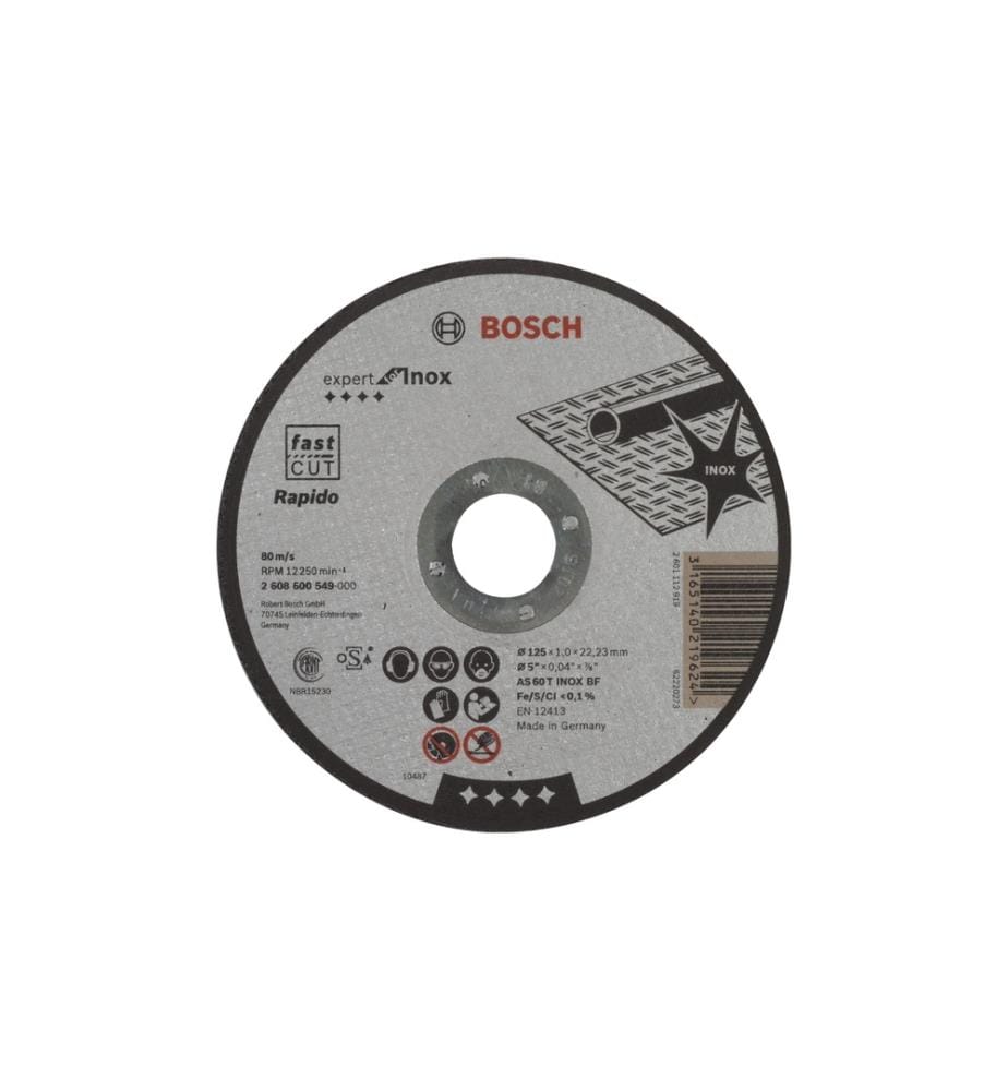BOSCH - Professional Disque à trancher droit Expert for Inox, 125 x 1 mm