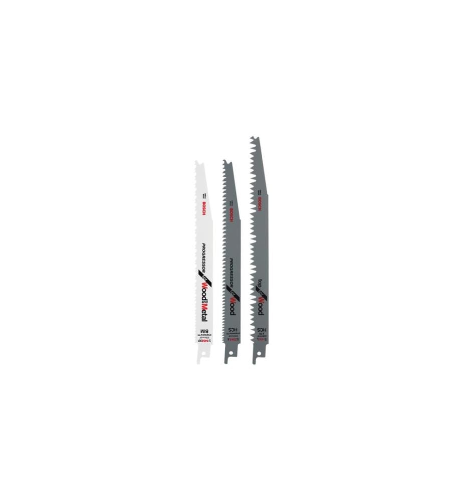 BOSCH - Jeux de lames de scie sabre Wood and Metal, 3 pièces