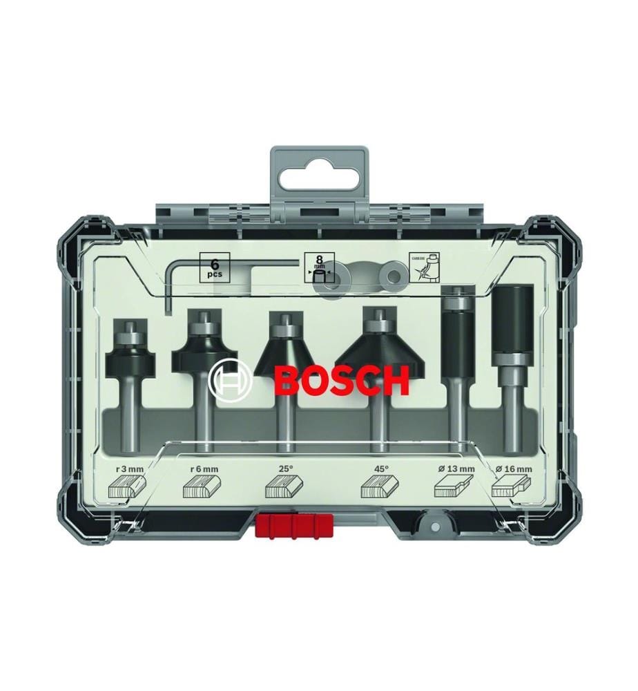 Bosch Professional Jeu de fraises queue de 8 mm 6 pièces