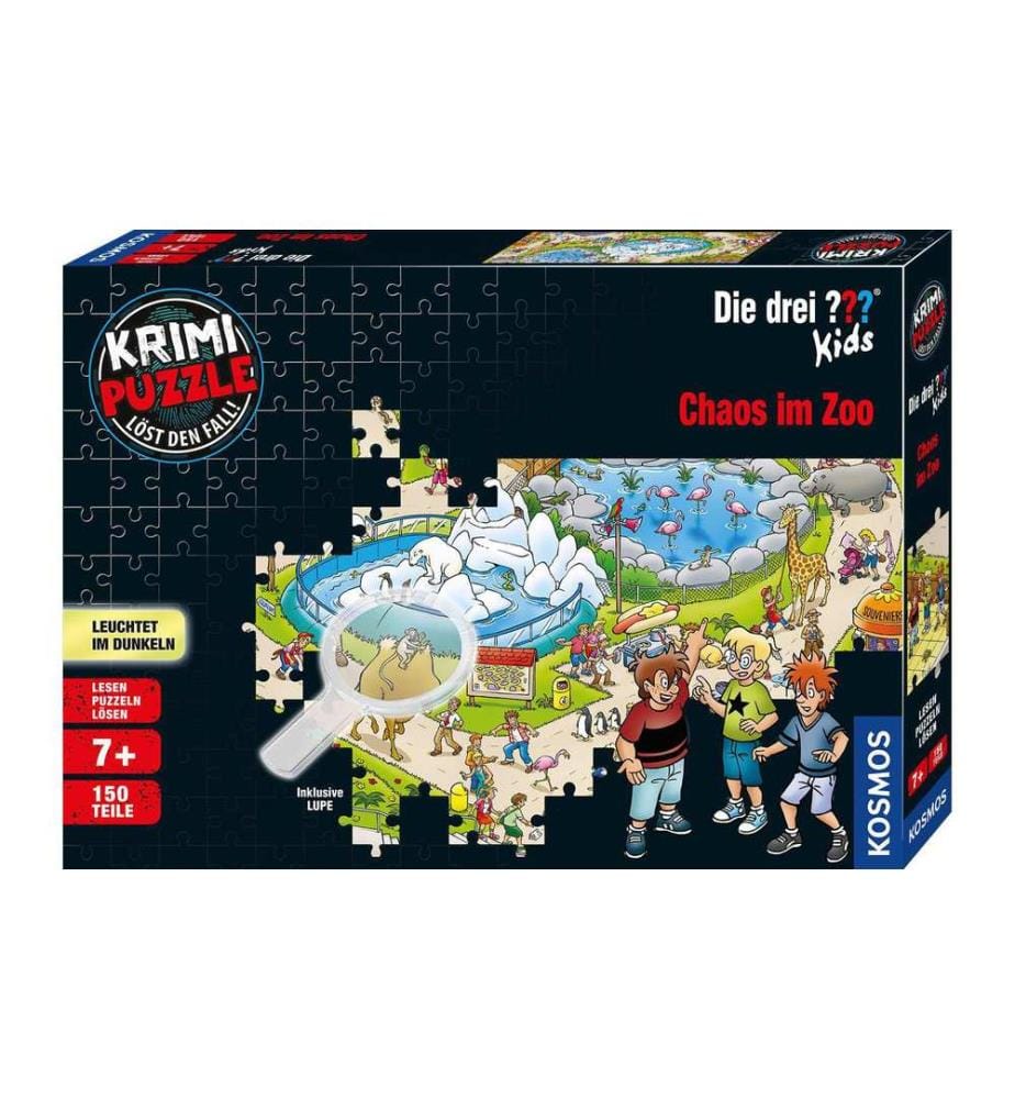 KOSMOS - Puzzle à énigme Die Drei??? Kids  Chaos im Zoo