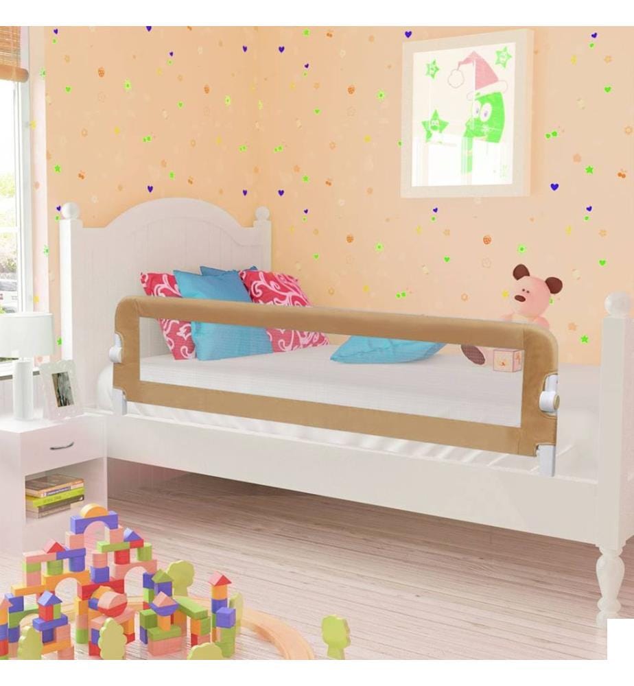 Barrière de lit enfant Taupe 150x42 cm Polyester