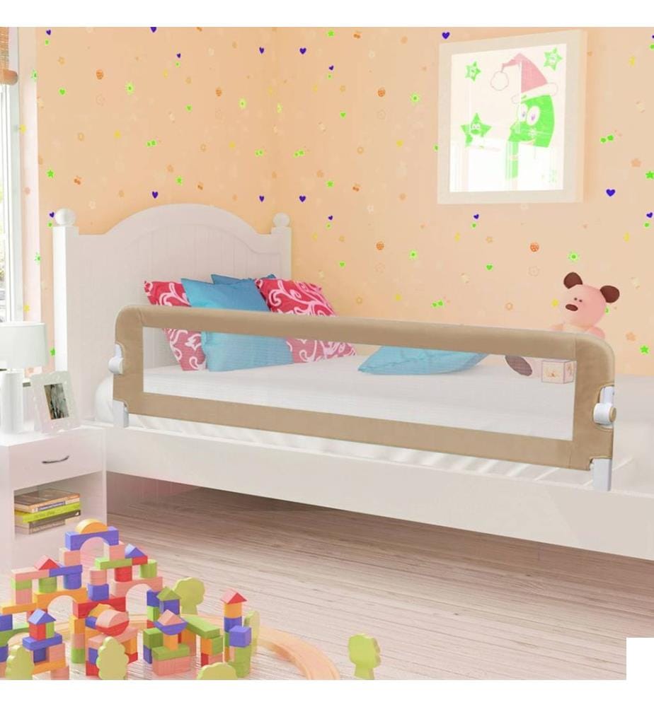 Barrière de sécurité de lit d'enfant Taupe 180x42 cm Polyester