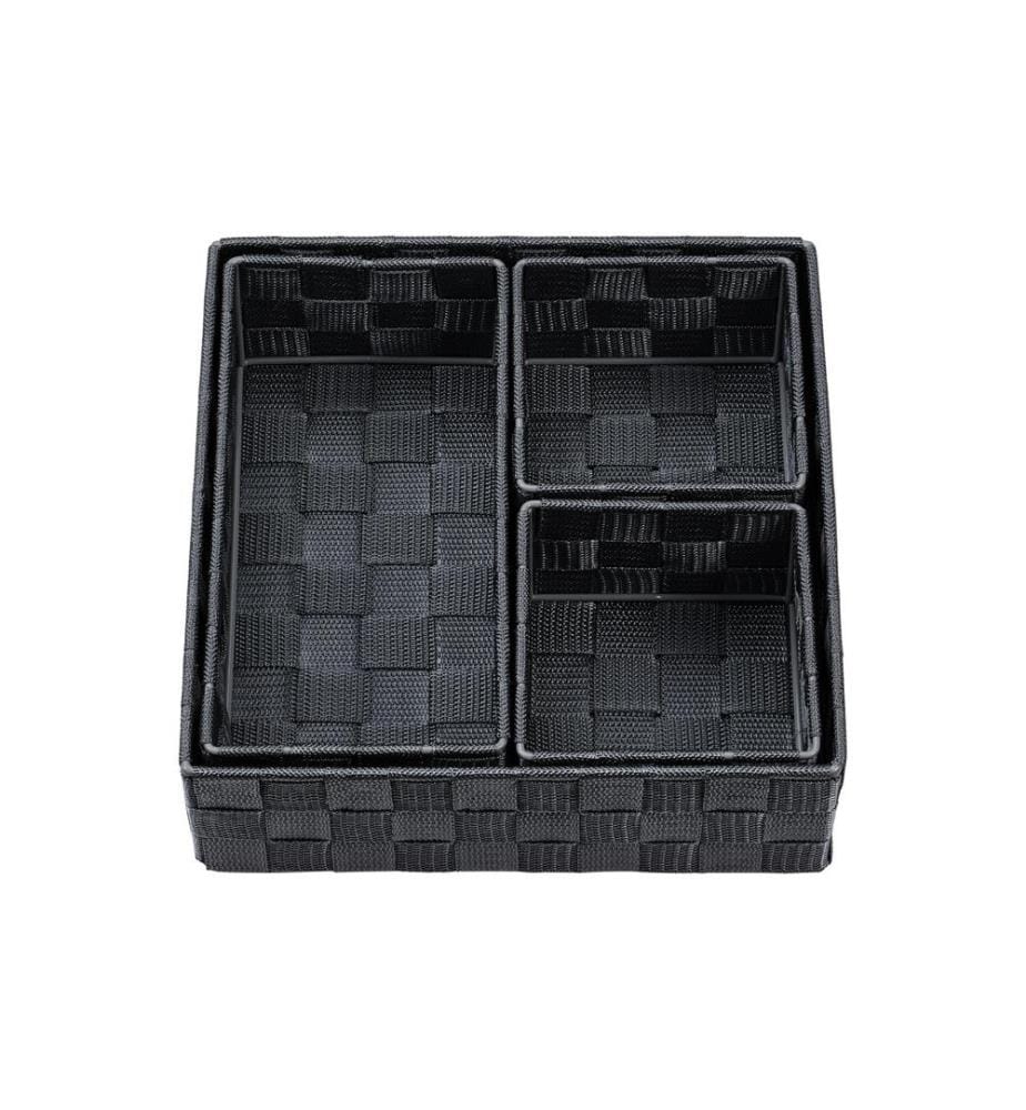 diaqua® - Panier de rangement Irina 4 pièces, Noir