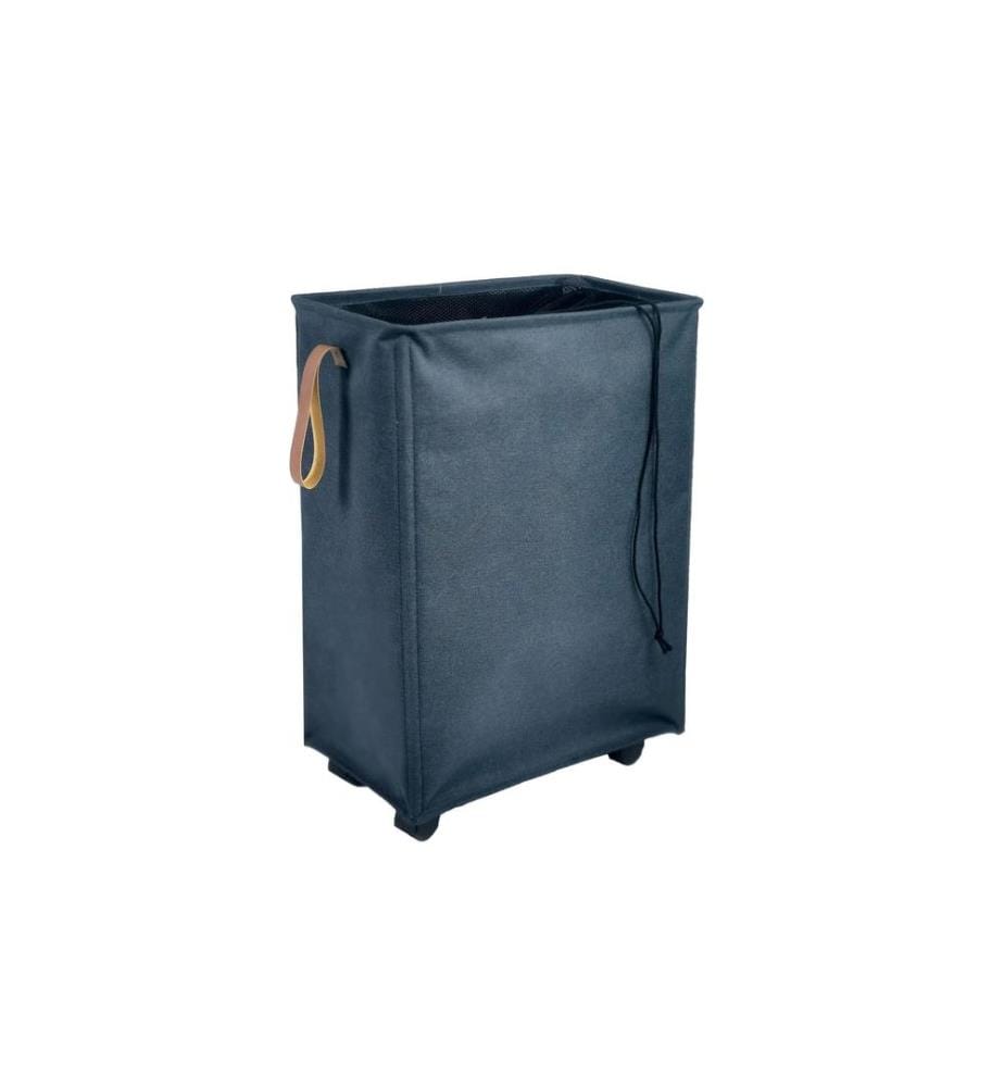 diaqua® - Corbeille à linge Levi avec roulettes 50 l, Bleu foncé