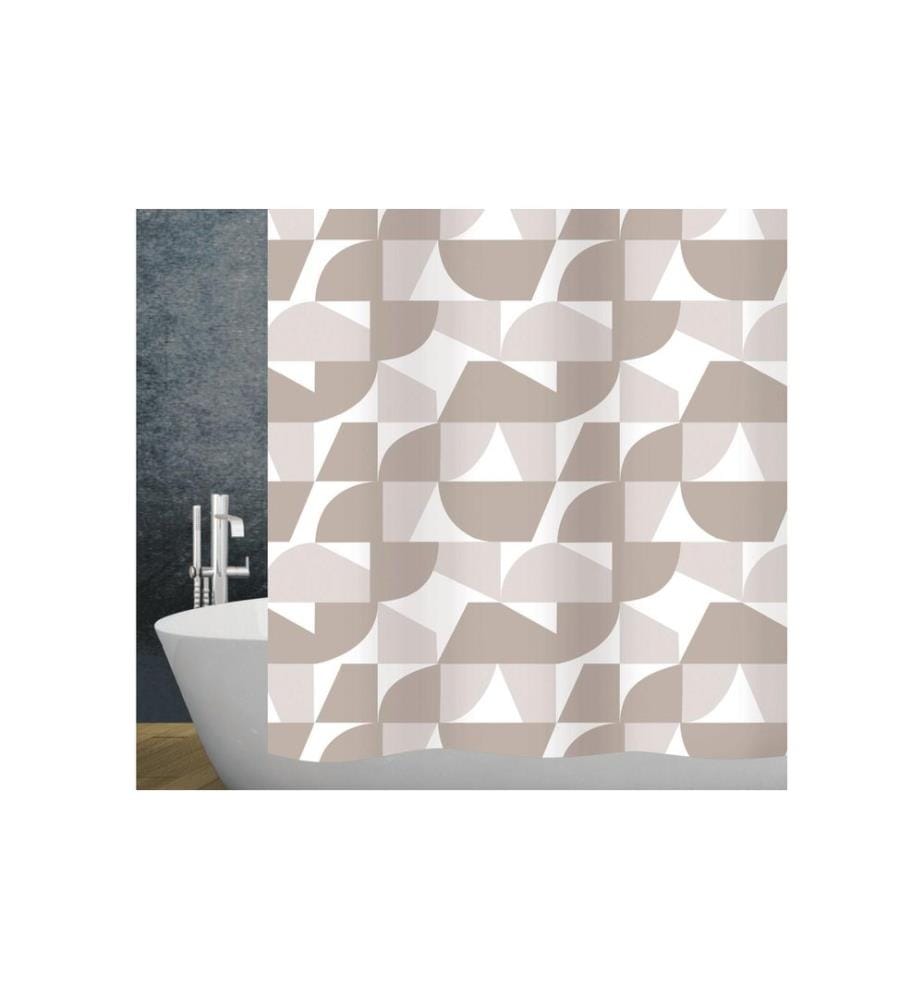 diaqua® - Rideau de douche Pasito 180 x 180 cm, Beige/Blanc