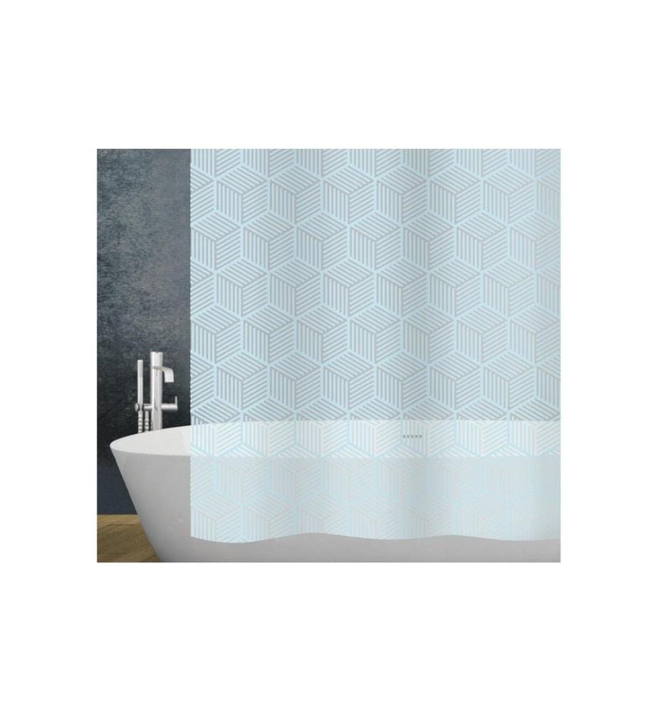 diaqua® - Rideau de douche Cubic 180 x 200 cm, Bleu clair