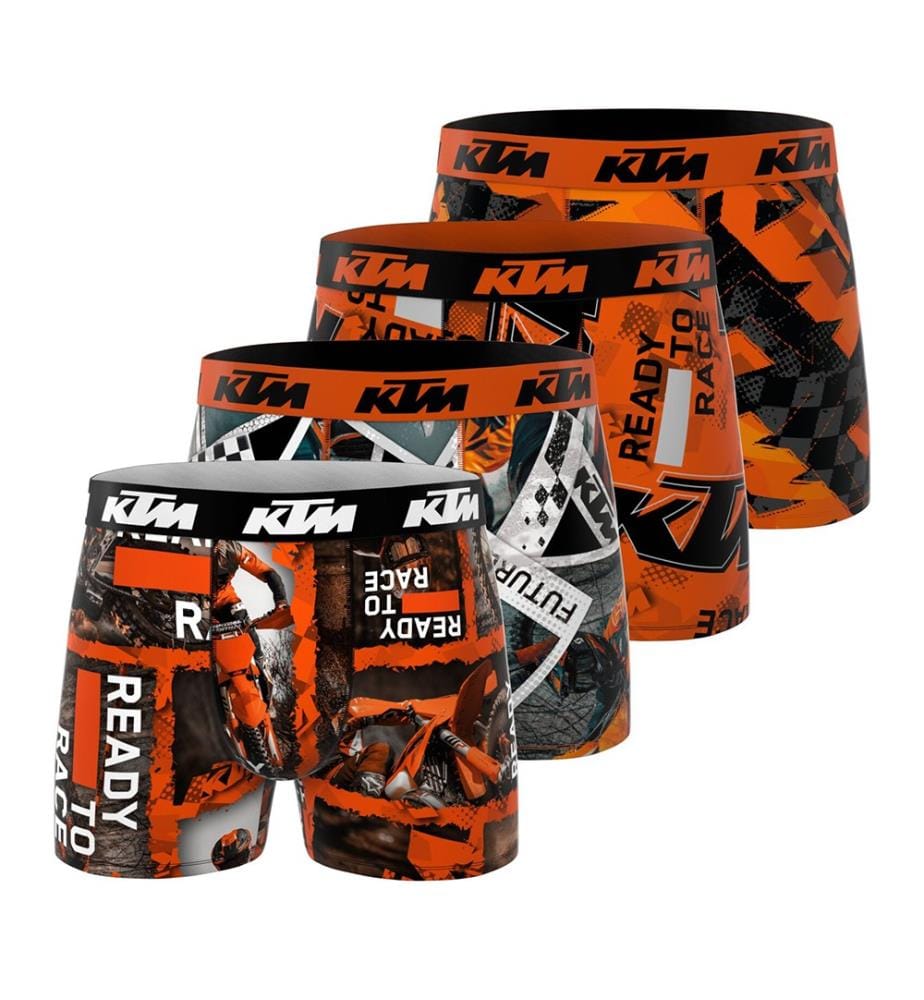 Lot de 4 Boxers - Orange et Noir