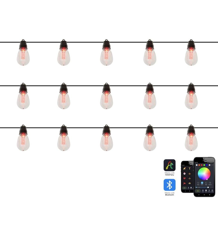 Guirlandes lumineuses LED pour l'extérieur ITILLEQ avec l'application Multicolore