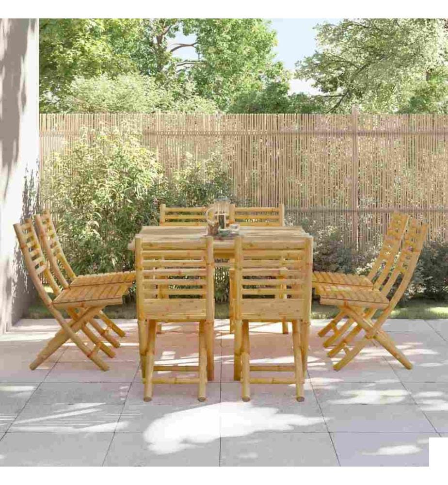 Chaises pliables de jardin lot de 8 43x54x88 cm bambou