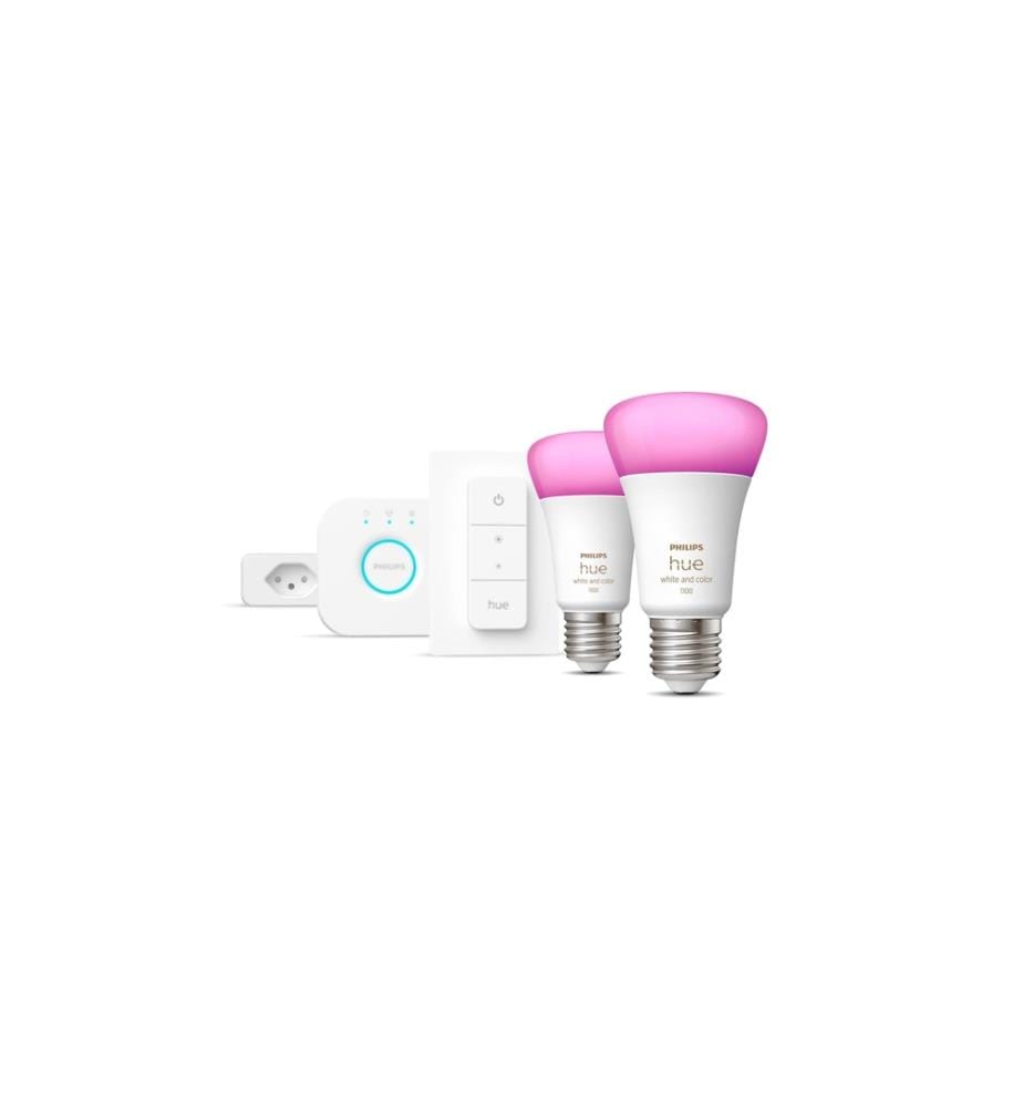 PHILIPS HUE - Kit de départ White & Color Ambiance, Lot de 2 avec Smart Plug
