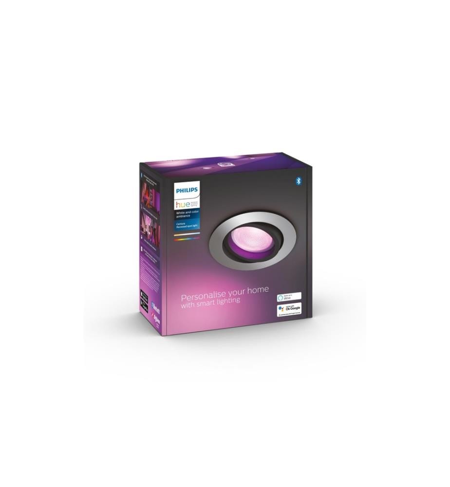 PHILIPS HUE - Spot à encastrer White & Color Ambiance, Centura, Argent, Rond