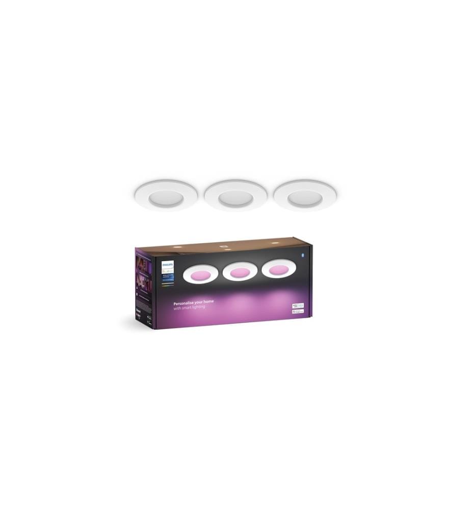 PHILIPS HUE - White & Color Ambiance Slim Recessed 90 mm 3 pièces blanc