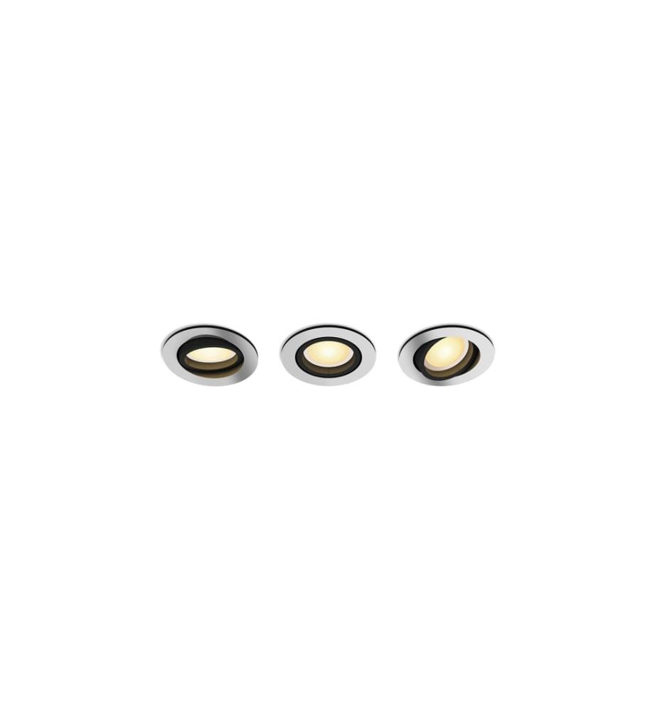PHILIPS HUE - White Ambiance Milliskin Spot à encastrer pack de 3 Rond Aluminium