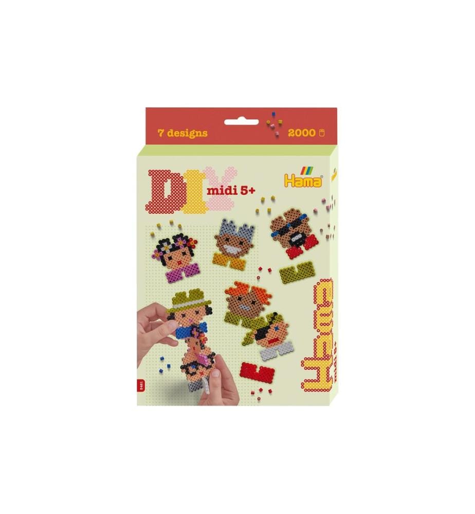 HAMA - Kits de perles à repasser Midi Pixel 8, 2000 pièces Multicolore