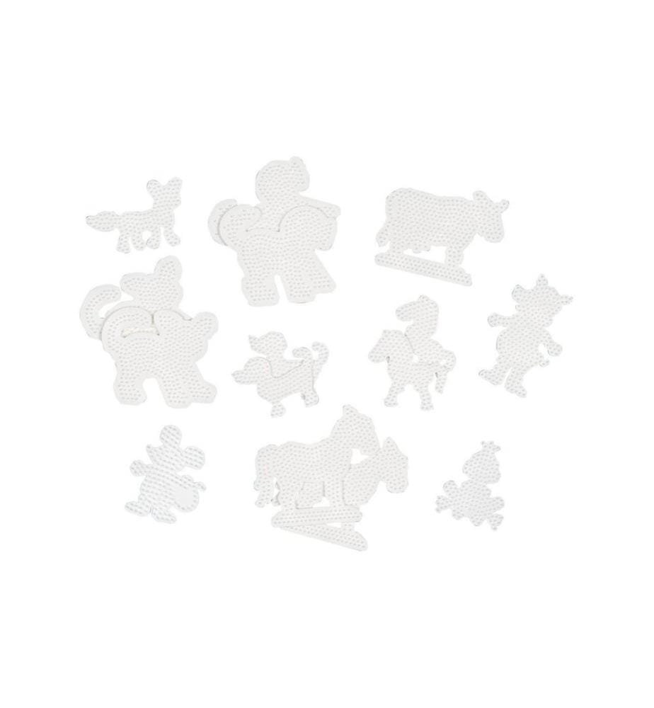 HAMA - Plaques pour perles à repasser Animaux de la ferme 15 pièces, blanc
