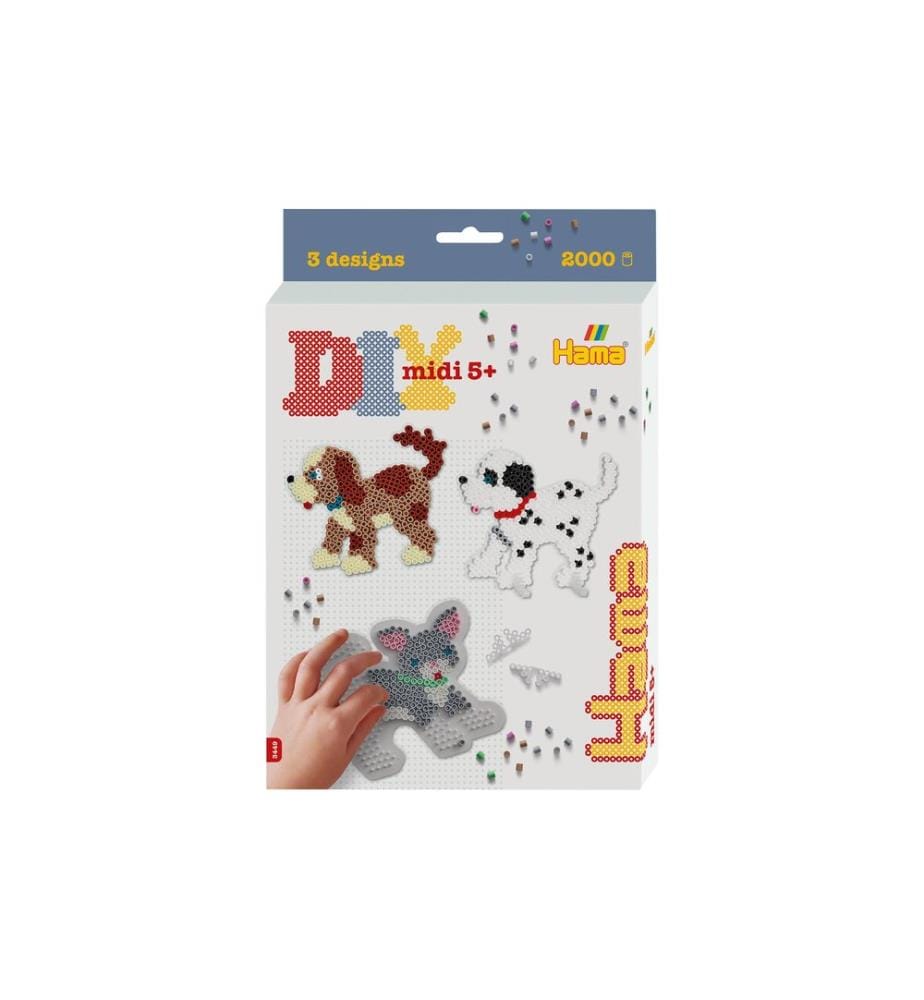 HAMA - Kits de perles à repasser Chiens et chats, Midi, 2000 pcs. Multicolore
