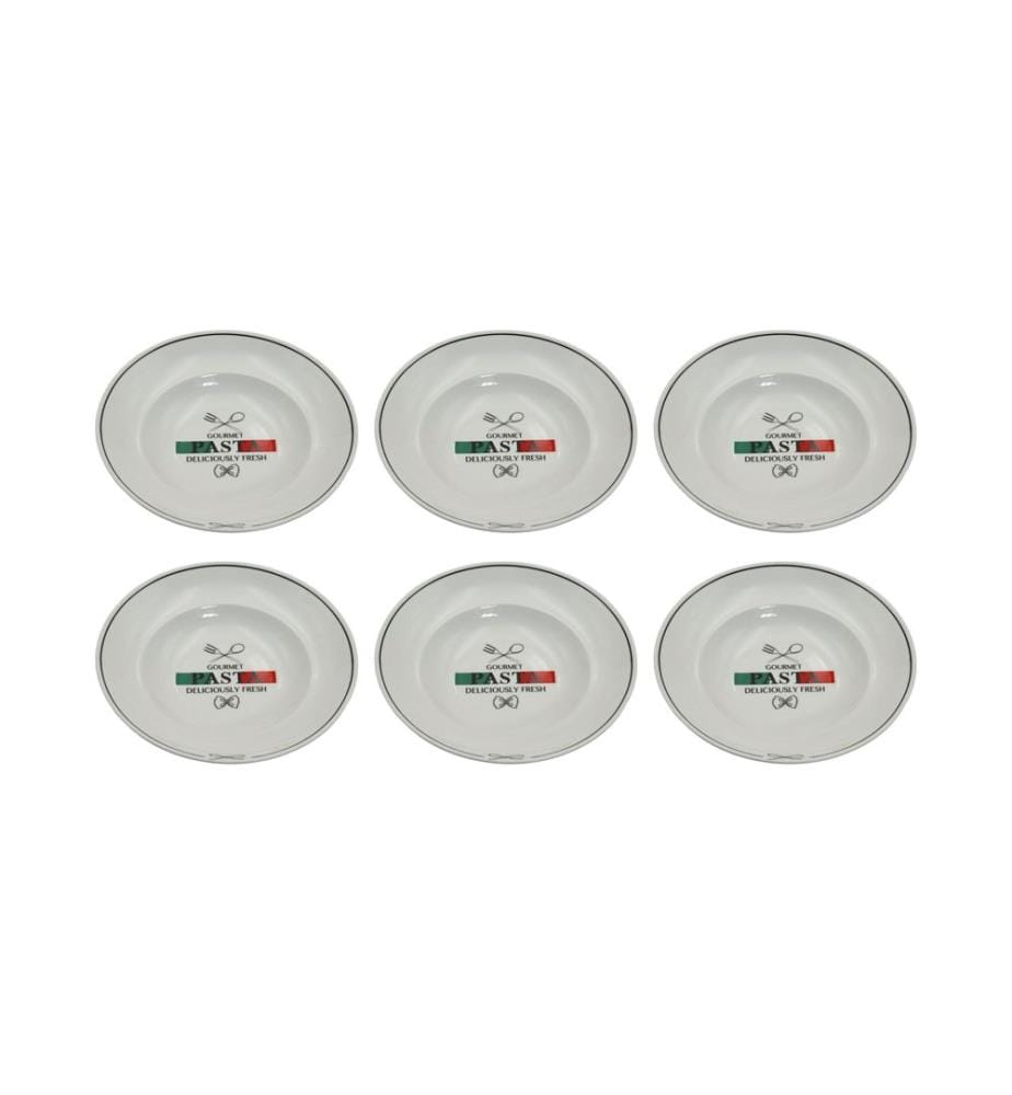 Mäser - Assiette de soupe et de pâtes Pâtes Gourmet 27 cm, 6 pièces, blanc