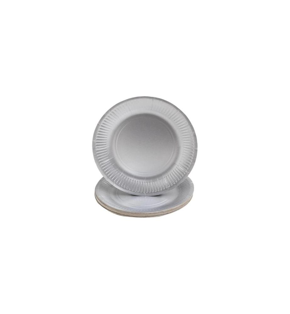 PRO nappe - Assiettes jetables Argent métal 10 Pièce/s