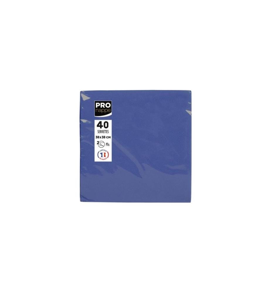 PRO nappe - Serviettes en papier Bleu marine 38 cm x 38 cm, 40 Pièce/s