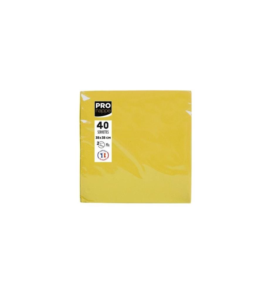 PRO nappe - Serviettes en papier Jaune 38 cm x 38 cm, 40 Pièce/s