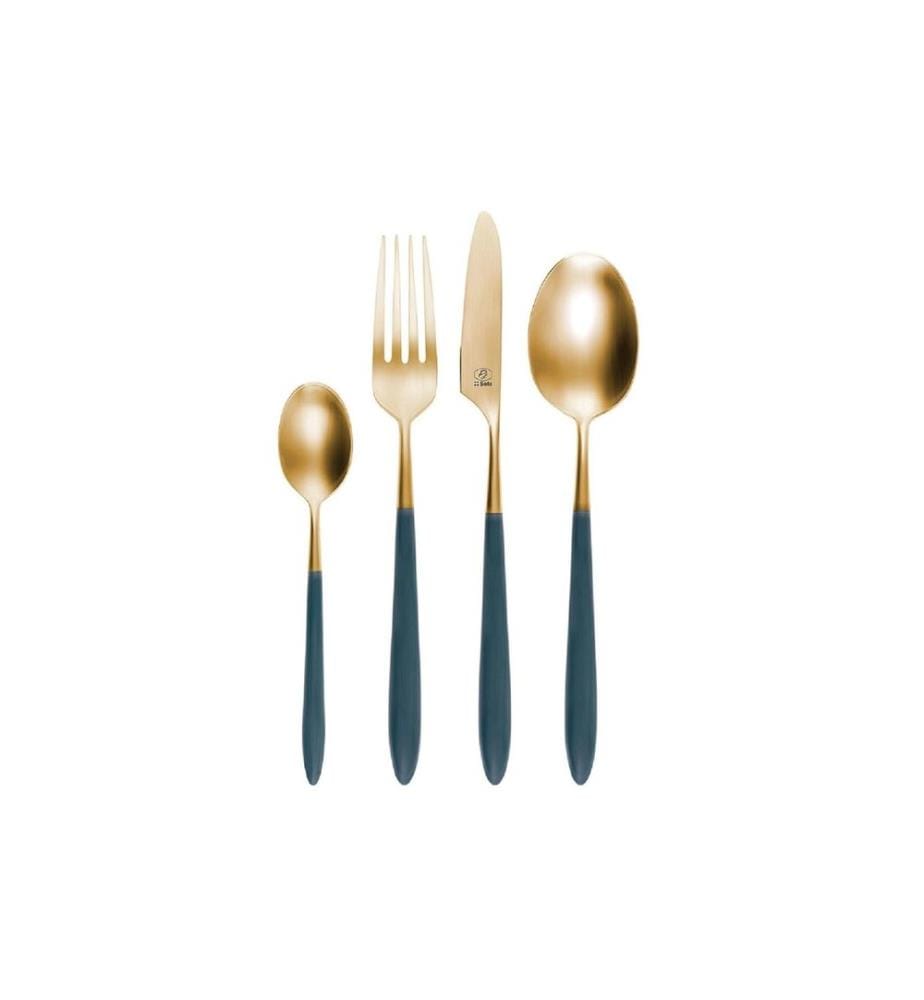 Sola - Kits de couverts Gaya Exeter Stiel Vintage, Vert mat, 24 pcs.