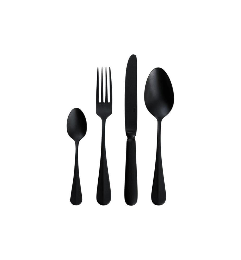 Sola - Kits de couverts Baguette Vintage Noir, mat, 24 pcs.
