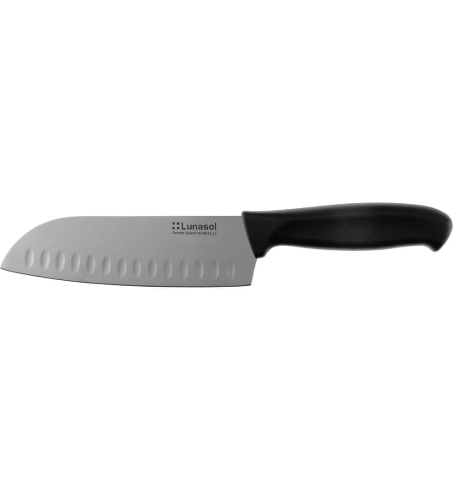 Lunasol - Couteau santoku Basic 17.8 cm Noir