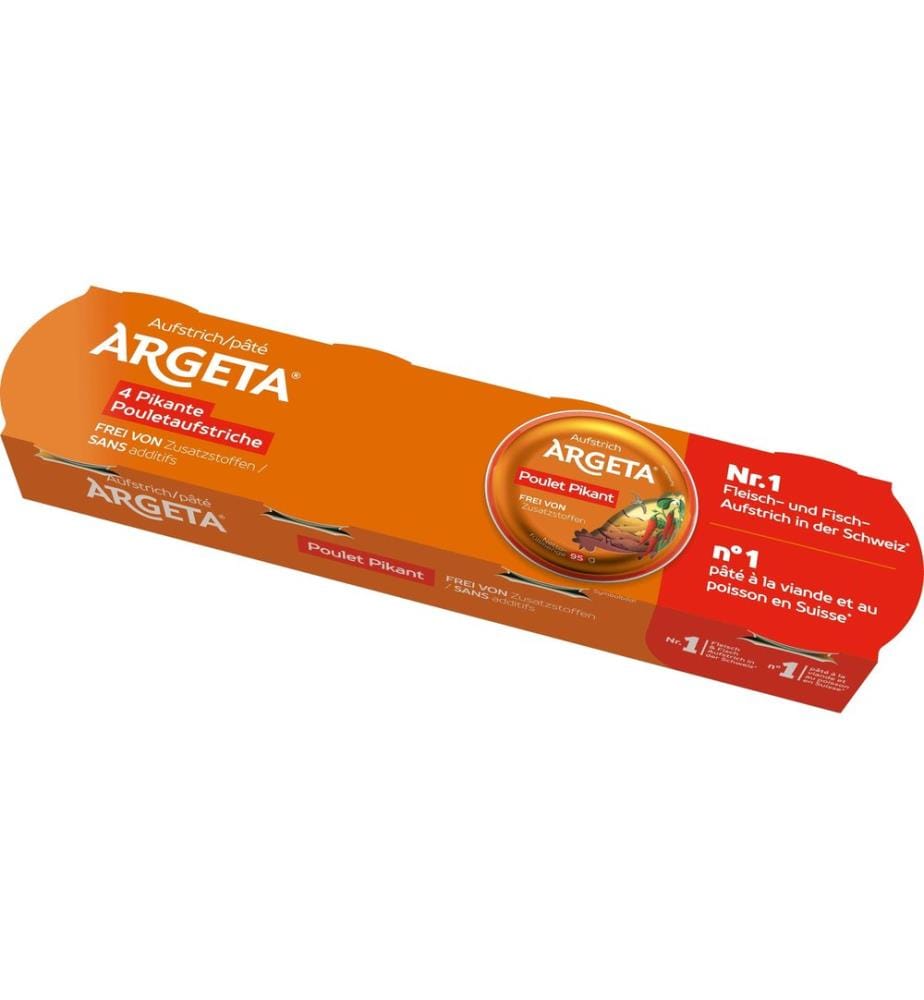 ARGETA - Pâte à tartiner au poulet piquante 4 x 95 g