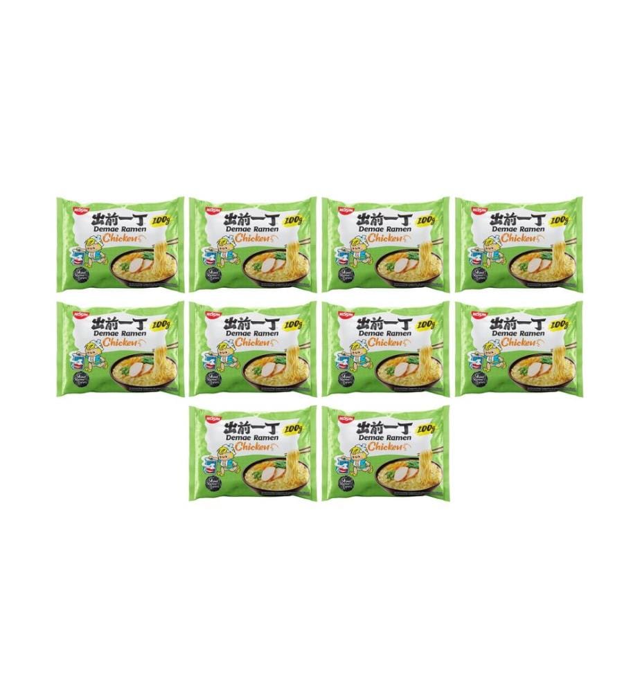 NISSIN FOOD - Soupe de nouilles au poulet Demae Ramen 10 x 100 g