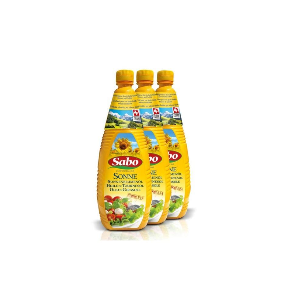 Sabo - Huile de tournesol raffinée Soleil 3 x 1 l